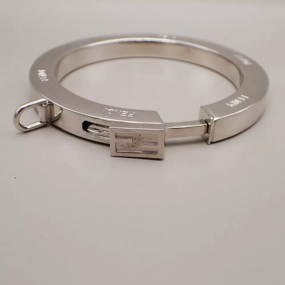 FENDI Zucca Logo Bag Charm Key Ring Silver Plated - Picture 1 of 11